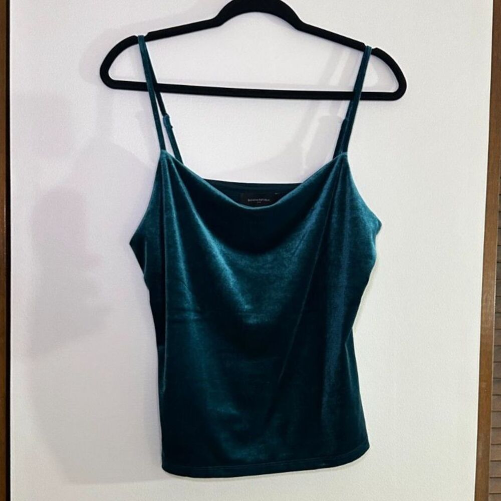 Banana Republic Teal Velvet Cowl Neck Camisole Top Size Large